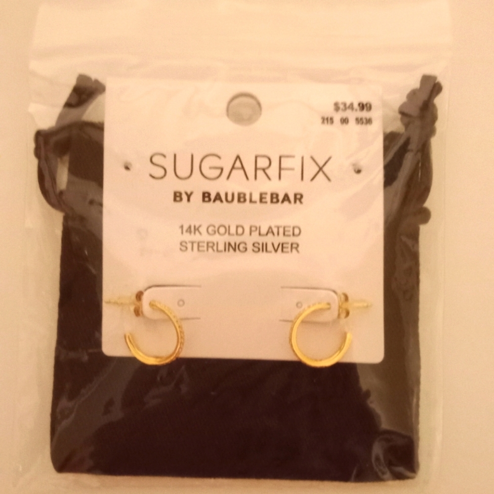 Sugarfix 14k gold over 925 sterling silver hoop earrings.
